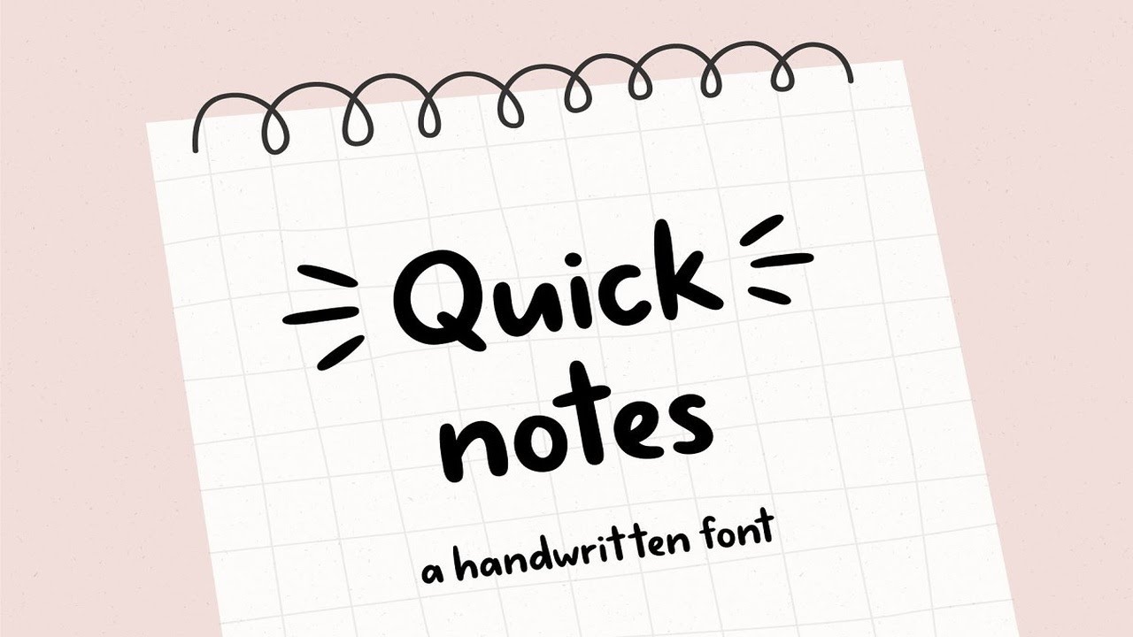 Quick notes | Handwritten Font Font Free Download