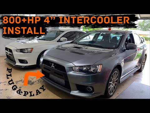 Evo X 4" Intercooler Install *Pops Right In!*