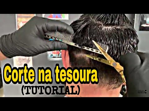 Corte completo na tesoura(mecha guia e divisões) - BARBEIRO BARBOSA
