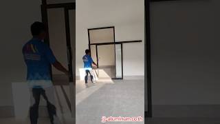 ชุดหน้าต่างบานเลื่อนสลับชุดประตูบานเลื่อนรางบนพร้อมช่องแสง