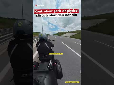 Kontrolsüz şerit değiştirdi sürücü ölümden döndü!