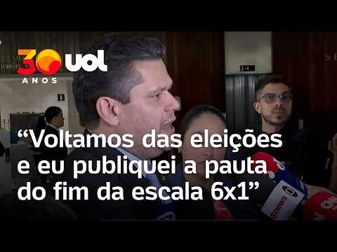 Alcolumbre: ‘Voltamos das eleições e eu publiquei a pauta do fim da escala 6×1’