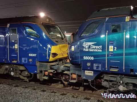DRS 68007 & 68008 Nuclear Flask Train at Crewe 01/12/22