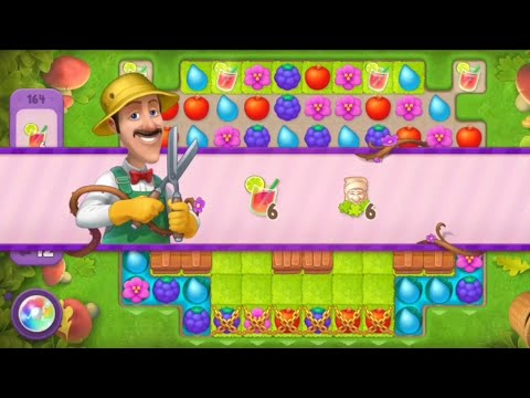 Gardenscapes Level 164 Super Hard Level All Goals Complete - Palyrix Gameplay