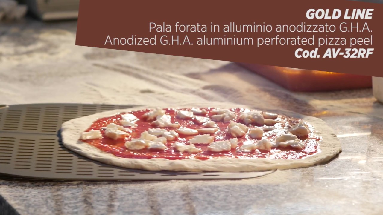 Pala per pizza ovale forata in alluminio