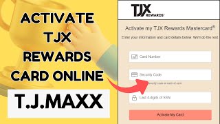 activate.tjxrewards.com: How to Activate TJX Rewards Card Online