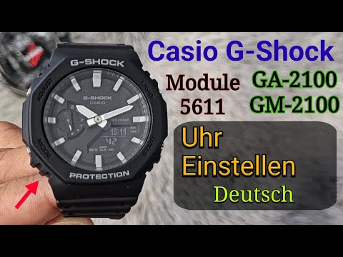 Casio G-Shock GA-2100 GM-2100 5611 Uhr Einstellen (Deutsch) Analog und Digital
