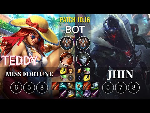 T1 Teddy Miss Fortune vs Jhin Bot - KR Patch 10.16