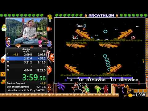 Gradius NES speedrun in 11:56 by Arcus