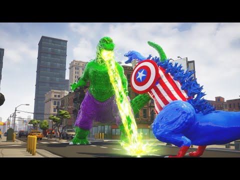 [Avengers] Iron Man Captain America vs Hulk [godzilla]