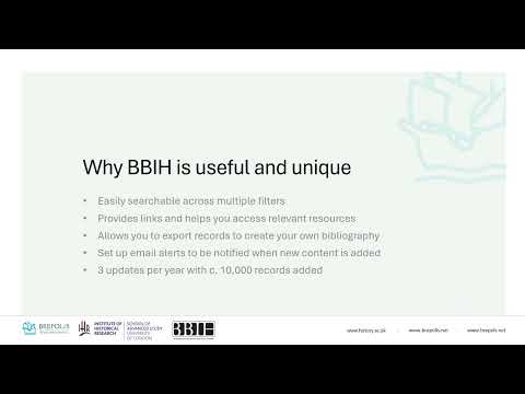 How to search the Bibliography of British and Irish History (BBIH)