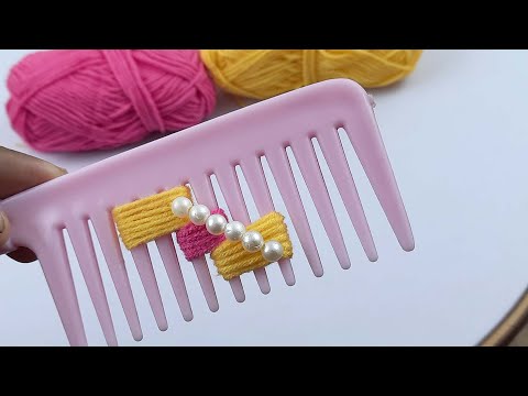 Amazing Woolen Flower Craft Ideas with Hair Comb
