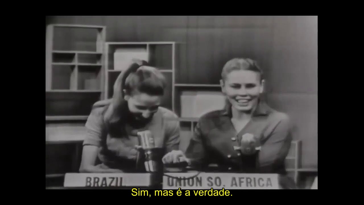 1958 High school exchange students: Brazil, Ethiopia, Italy, S. Africa. "How do you view Americans?"