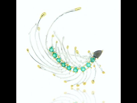 Brosa argint 925 Pietre naturale Onix Verde Opal Naturale - Delicata si Rafinata