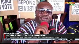 Youth ask Gov’t to fix Kwaku Bepong roads, else they resist elections - Premotobre Kasee (23-10-20)