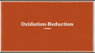 Oxidation & Reduction