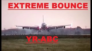IMPRESSIVE BOUNCE  Boeing 707 Tarom YR-ABC , Ostend Airport