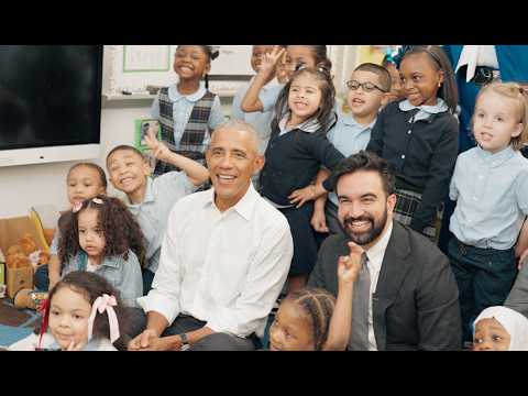 President Obama and the Mayor visit a childcare center