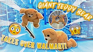 GIANT TEDDY BEAR COMES TO LIFE IN WALMART ! ** SCARING SHOPPERS**