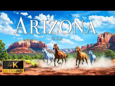 FLYING OVER ARIZONA (4K Video UHD) - Peaceful Piano Music With Beautiful Nature Video For Relaxation