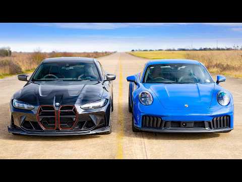 New Porsche 911 GTS vs. BMW M4 CS: DRAG RACING
