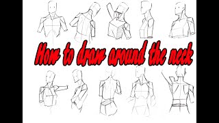 【体の描き方 how to draw a human Figures】首周りの描き方について How to draw around the neck