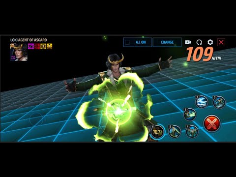 Loki in Agent Of Asgard suit skills preview | Marvel Future Fight