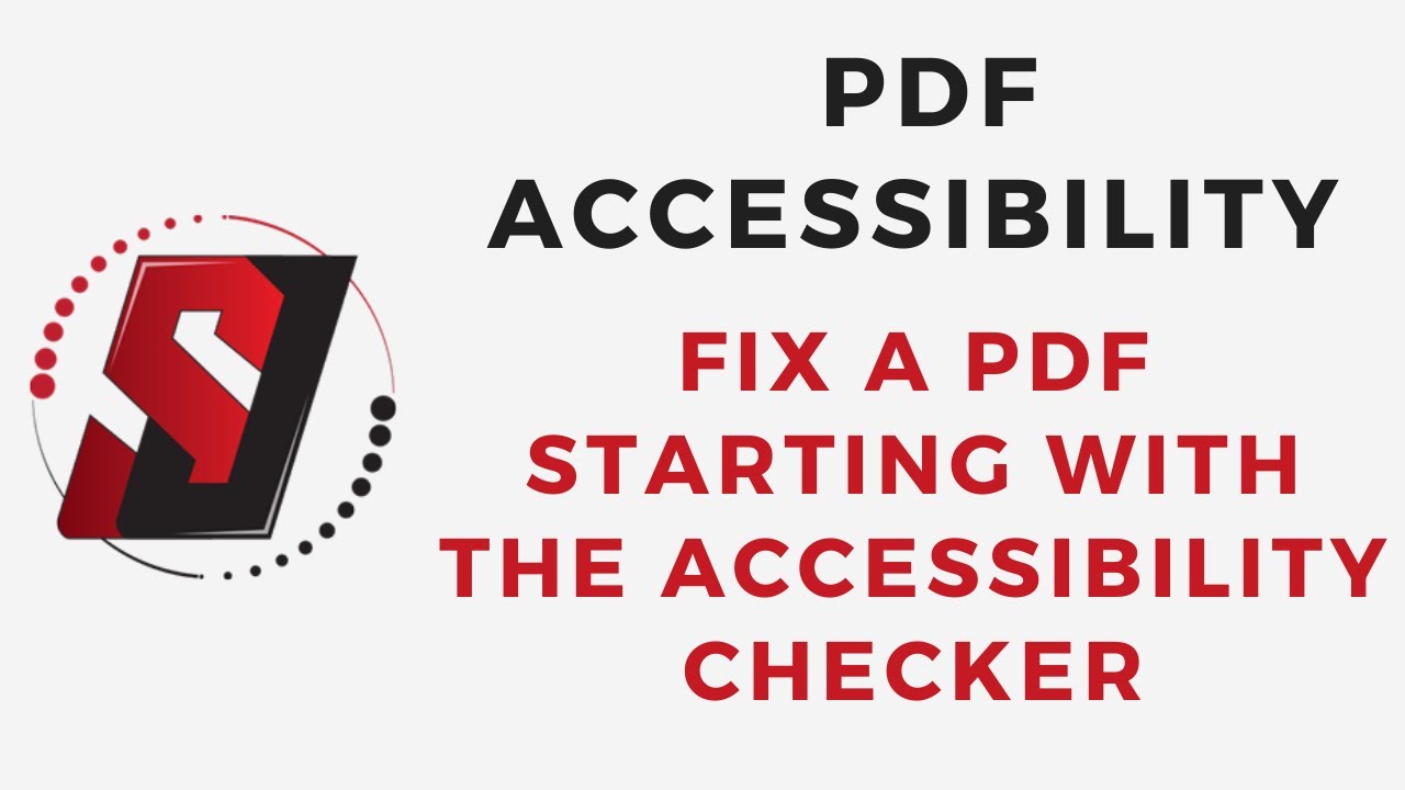 Fix a PDF starting with the Accessibility Checker in Adobe Acrobat Pro