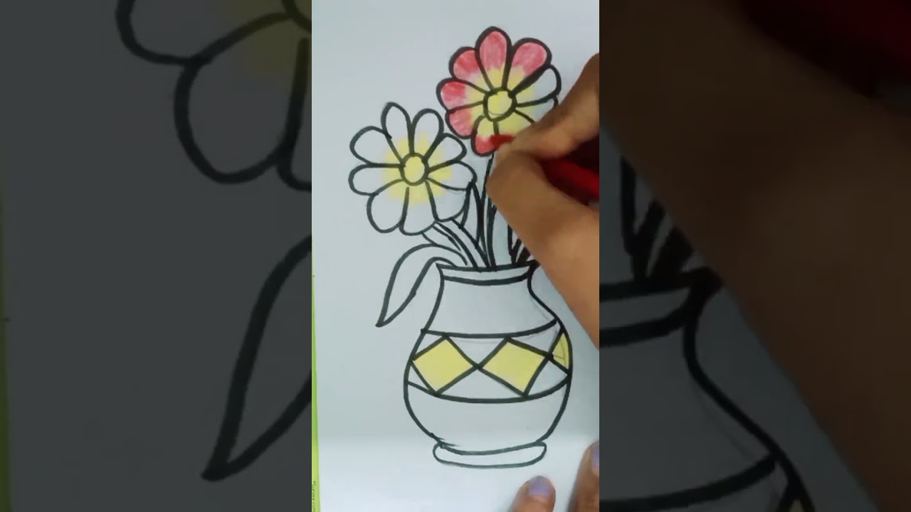 flower pot drawing #ytshorts #shorts #flowerpotdrawing
