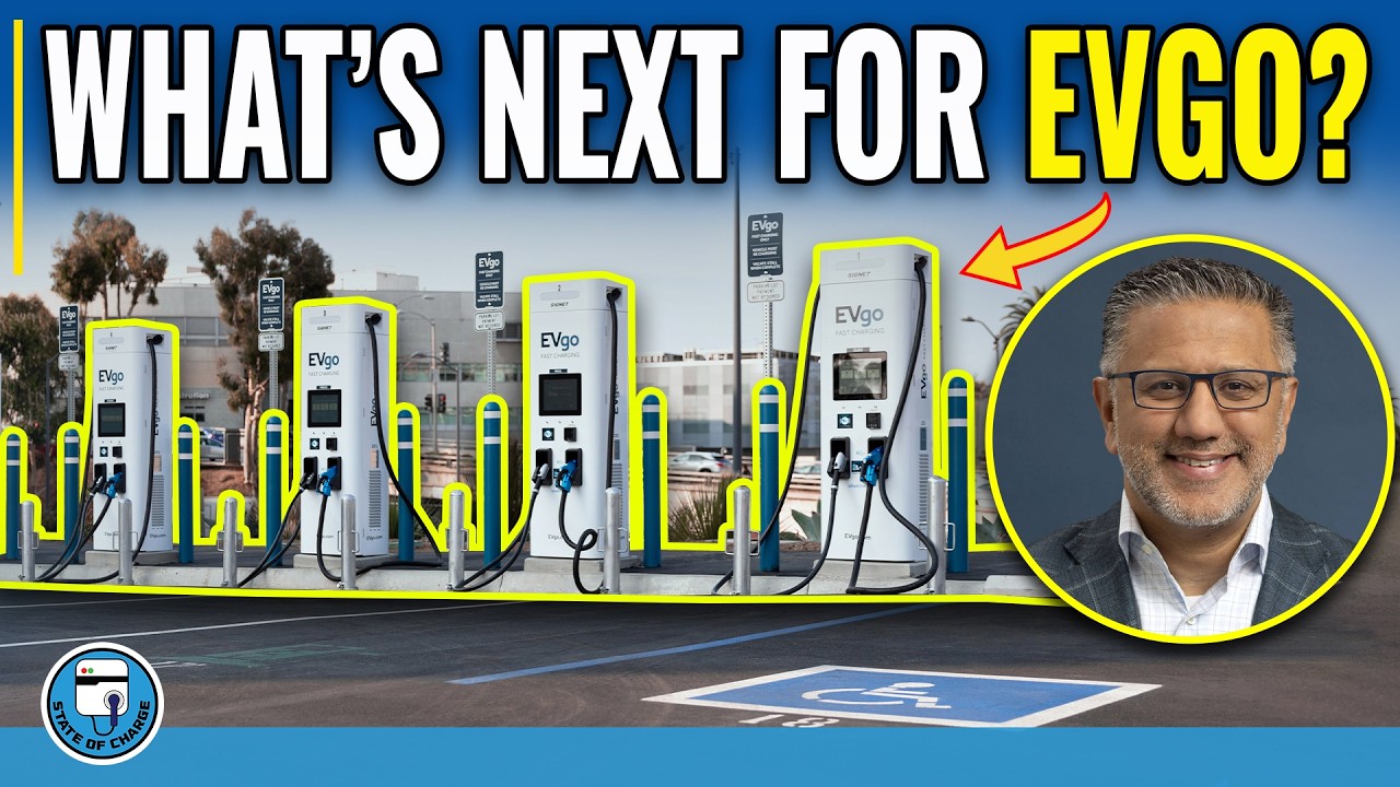 EVgo DC fast charging stalls at a retail parking site