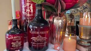 Red Transparent Bottle Vases with Script, Choice of