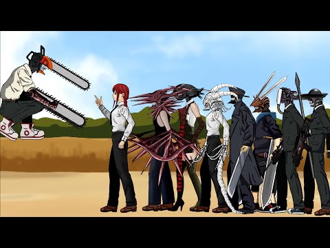 Chainsaw Man vs Makima , 7 Weapon Devils. Animation Drawing Cartoon 2 Part 1.