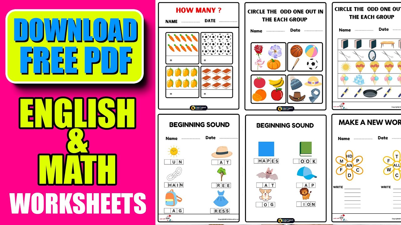 English Practice Worksheet for UKG/Senior KG | Chapter 1 | Download FREE PDF