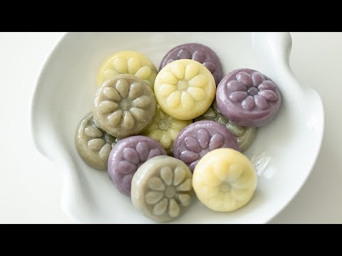 집에서 추석 송편 만들기:: 흑임자 꽃송편🌸