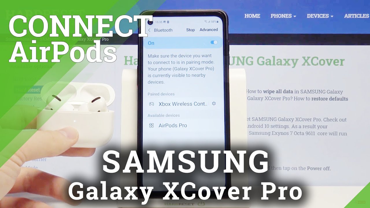 How to Connect AirPods on SAMSUNG Galaxy XCover Pro – Pair AirPods