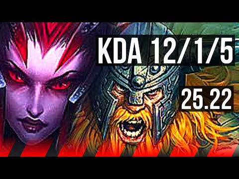 ELISE vs OLAF (TOP) | 12/1/5, Legendary | EUW Master | 25.22