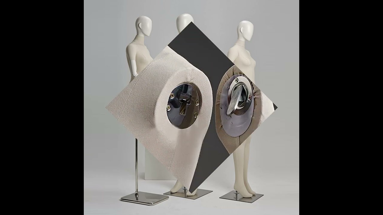 Chic Beige Linen Dressform Mannequin - Perfect for High-End Fashion Displays! #mannequin #display