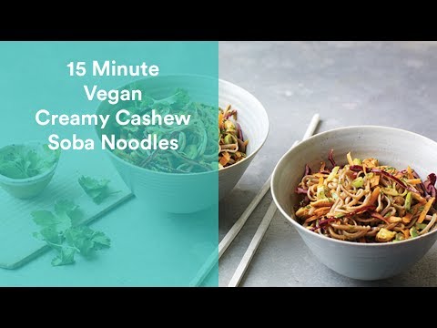 15 Minute Creamy Cashew Soba Noodles (Great Vegan Recipe!) - 2 Meal Day - Max Lowery