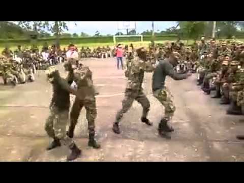 African soldiers dance