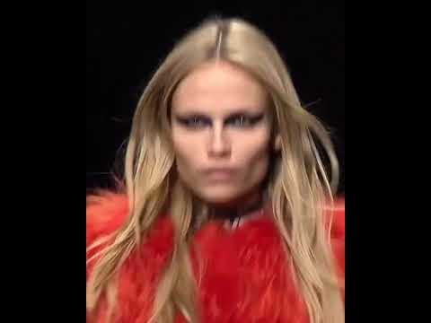 Hana Soukupova, Natasha Poly and Mariacarla Boscono walking for Versace Fall/Winter 2017