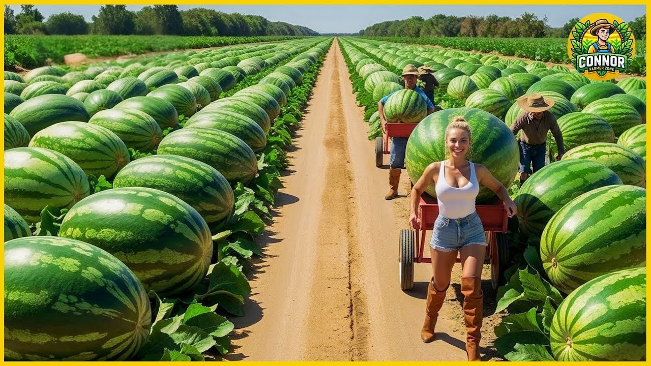 How Farmers Harvest Millions Of Tons Of Watermelon | An Incredible Journey From Field to Packaging