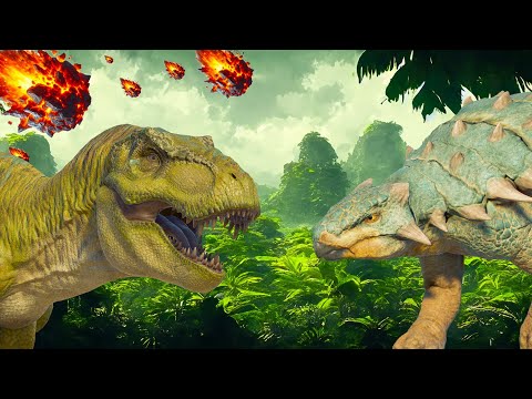 T-REX vs LARGE AND MEDIUM HERBIVORE DINOSAURS BATTLE  IN UNITED KINGDOM - Jurassic World Evolution 2