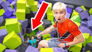 HE WAS HIDING AT THE TRAMPOLINE PARK!!