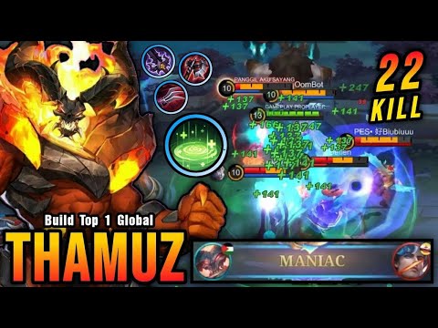 22 Kills!! Thamuz Op Gameplay - Thamuz best build 2023~ MLBB