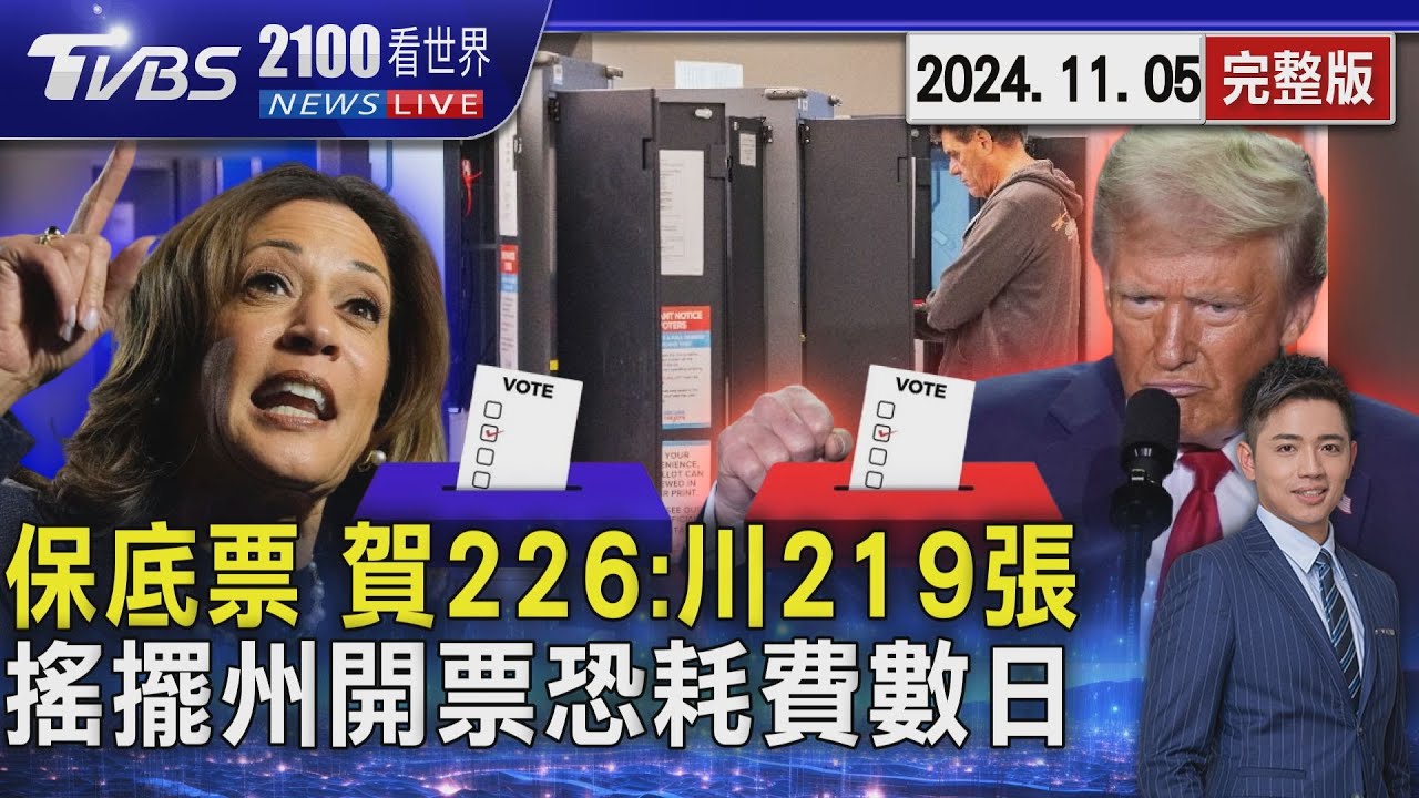 2024美國總統大選/保底票:賀錦麗226:川普219 誰能搶下93張關鍵搖擺州? 封關民調互咬憂上演國會暴動2.0