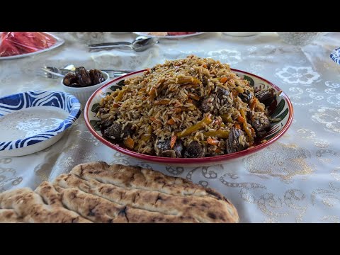 Oshi Palov - the traditional national food of Tajikistan cooked in the United States