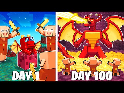 Bronzo - I Survived 100 Days as a NETHER DRAGON in HARDCORE Minecraft!
