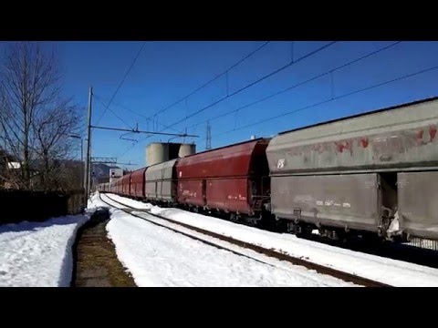 PROTOTIPO E.652-001 CON CARRI MERCI UALNS-X ARRIVA A ROBILANTE. (CN) 19 - 3 - 2016.