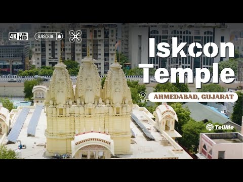 Aerial Tour: Iskcon Temple & Swaminarayan Museum | Breathtaking Views in 4K UHD.