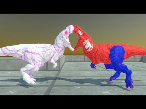 SPIDER MAN VS INDOMINUS T REX DEATH RUN - Animal Revolt Battle Simulator